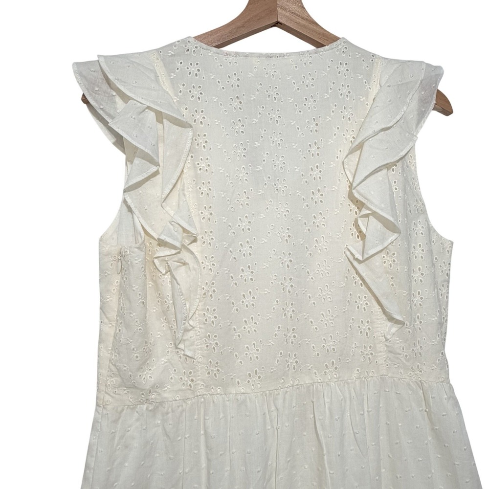 Matilda Jane Joanna Gaines Sweet Dress Eyelet Prairie Ruffles Midi Cream Boho M - Picture 6 of 11